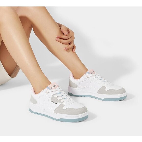 Women's Multicolor Lace Up Fashion Casual Sneakers Low Top Walking Shoes - Picture 6 of 6